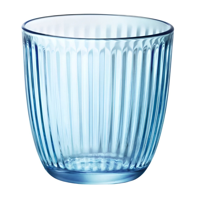 Pahar pentru apa / suc, Line, sticla, albastru, 290 ml, set 6 bucati