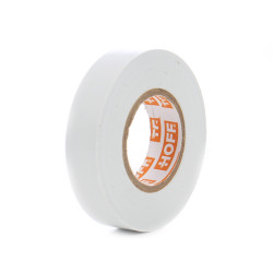 Banda izolatoare Hoff, alb, 20 m x 0.15 mm x 18 mm