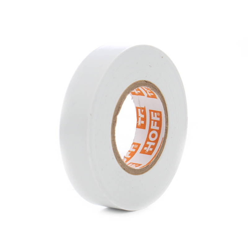 Banda izolatoare Hoff, alb, 20 m x 0.15 mm x 18 mm