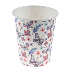Pahare din carton Fluturi, 250 ml, set 25 bucati