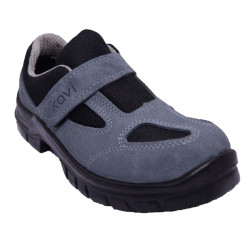 Pantofi de protectie decupati Kavi, cu bombeu metalic, piele, gri, S1, marimea 44