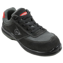 Pantofi de protectie Dunlop First One S1P, bombeu compozit, piele intoarsa, negru, marimea 45