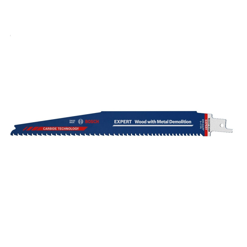 Panza fierastrau sabie, pentru lemn / lemn cu cuie, Bosch Expert S1167 XHM Wood with Metal Demolition, 225 x 25 x 1.25 mm