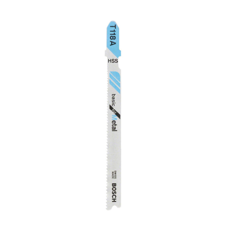 Panza fierastrau vertical, pentru lemn, Bosch Basic for Metal, T 118 A, set 5 bucati