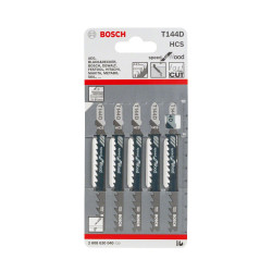 Panza fierastrau vertical, pentru lemn, Bosch Speed for Wood, T 144 D, set 5 bucati