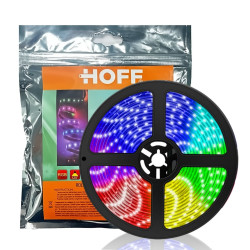 Banda LED RGB dublu-adeziva pentru interior Hoff SMD 5050, 12 V, 36 W, lumina multicolora, 5 m, IP20