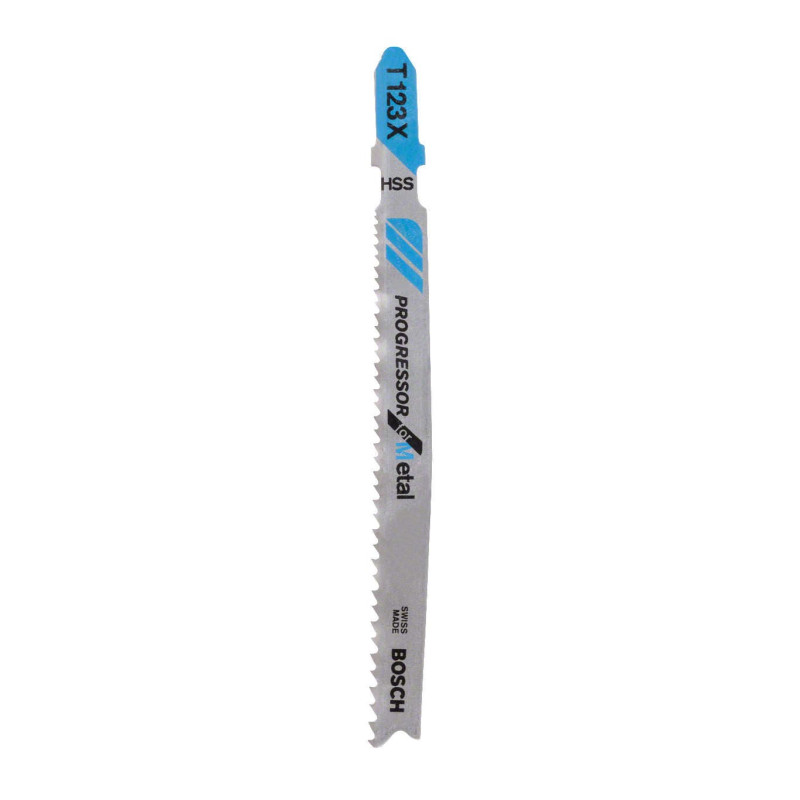 Panza fierastrau vertical, pentru metal, Bosch Progressor for Metal, T 123 X, set 5 bucati