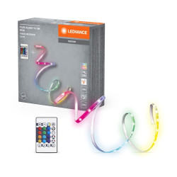 Banda LED RGB dublu-adeziva pentru interior Ledvance, 5 V, 3.6 W, lumina multicolora, cu telecomanda, 2 m, IP20, USB-A