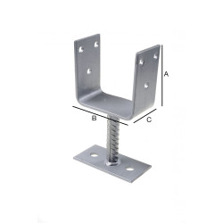 Papuc reazem  din tabla de otel zincat, cu talpa fixa, 100 x 100 x 60 x 5 mm