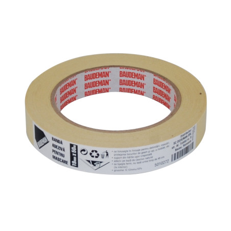 Banda mascare Baudeman 4359 - 40, alb, interior, 50 m x 19 mm