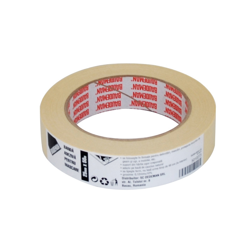 Banda mascare Baudeman 4359 - 41, alb, interior, 50 m x 25 mm