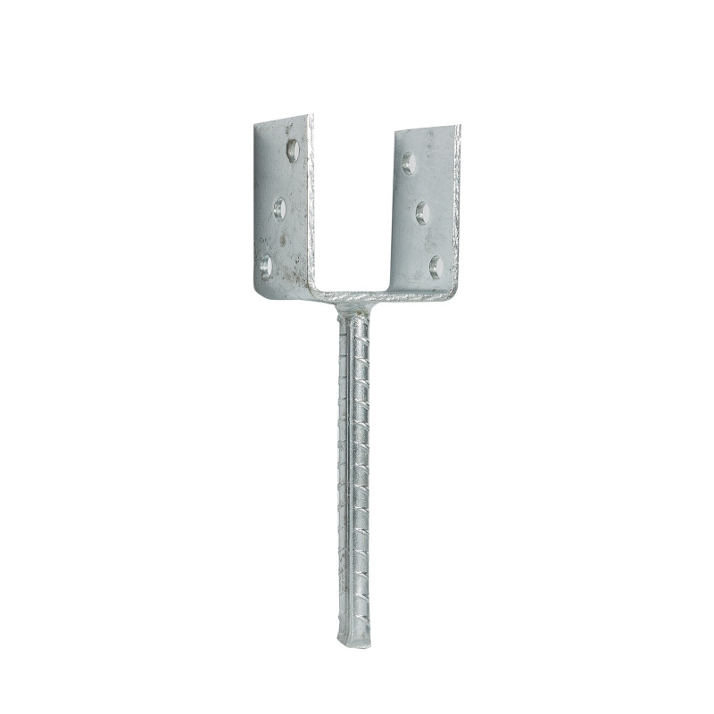 Papuc reazem din tabla de otel zincat, cu tija,  61 x 50 x 80 mm