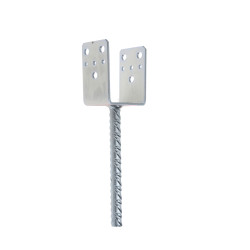 Papuc reazem, din tabla de otel zincat, cu tija,  81 x 60 x 102 mm