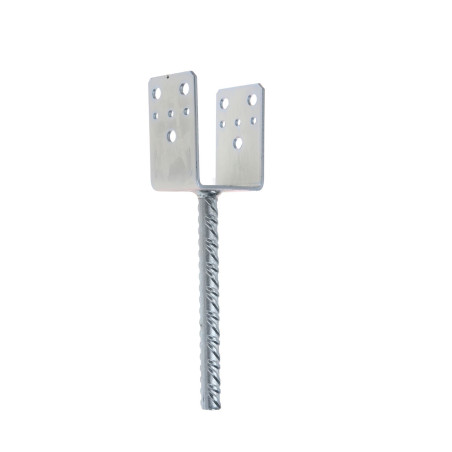 Papuc reazem, din tabla de otel zincat, cu tija,  81 x 60 x 102 mm