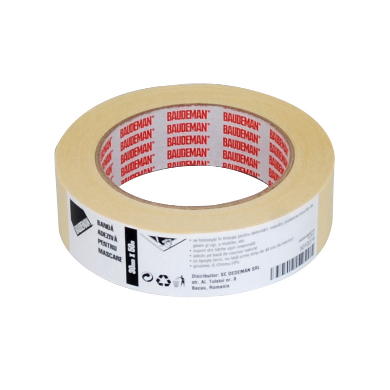 Banda mascare Baudeman 4359 - 42, alb, interior, 50 m x 30 mm
