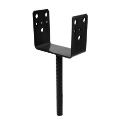 Papuc reazem, din tabla de otel zincat, negru, pentru sarcini usoare, 103317, 101 x 60 x 102 mm