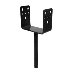 Papuc reazem, din tabla de otel zincat, negru, pentru sarcini usoare, 103318, 121 x 60 x 102 mm