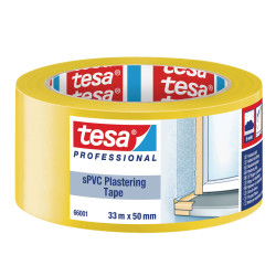 Banda mascare pentru tencuieli, tesa 66001, galben, interior / exterior, 33 m x 50 mm