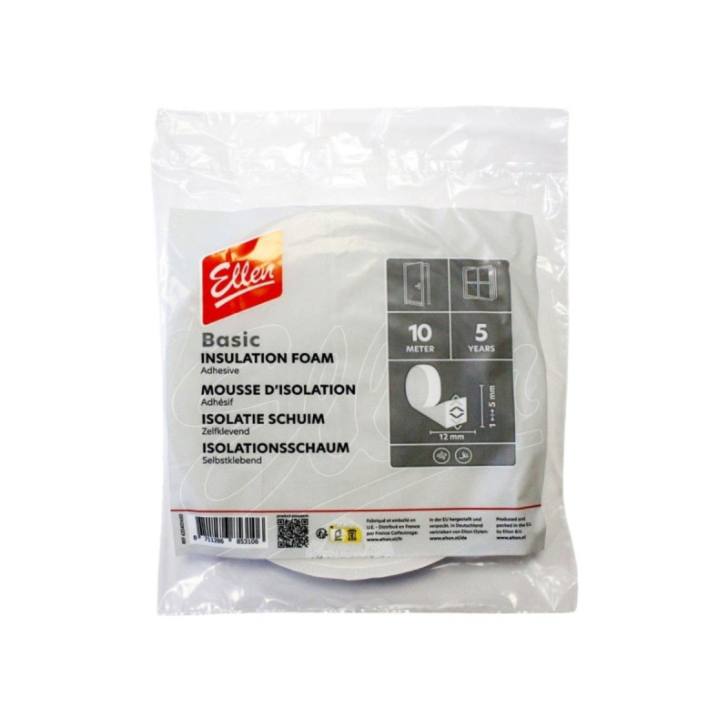 Banda pentru etansare, Ellen, autoadeziva, din burete, 12 x 6 mm, 9 m Banda pentru etansare, Ellen, autoadeziva, din burete, 12 x 6 mm, 9 m
