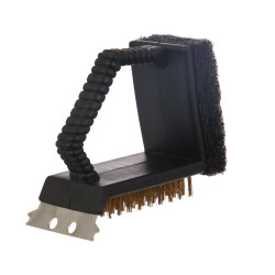 Perie 3 in 1 pentru curatat gratarul Grunman KY1378, metal si plastic, 11 x 10 cm