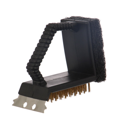Perie 3 in 1 pentru curatat gratarul Grunman KY1378, metal si plastic, 11 x 10 cm