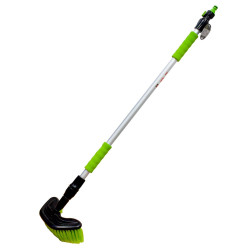 Perie auto, VGT, pentru spalat caroseria, maner telescopic, aluminiu + plastic, argintiu / verde, 90 - 165 cm