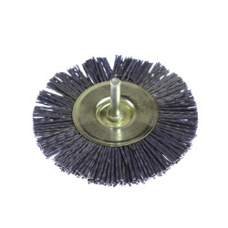 Perie circulara, cu tija, din nylon abraziv, pentru inox / aluminiu / metale / moi, Peromex 5147V, diametru 100