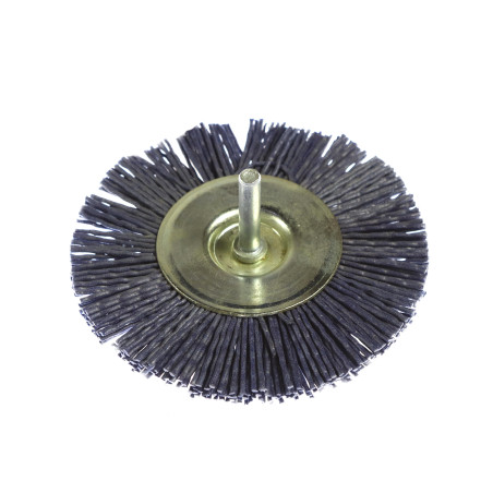 Perie circulara, cu tija, din nylon abraziv, pentru inox / aluminiu / metale / moi, Peromex 5147V, diametru 100
