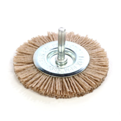 Perie circulara, cu tija, pentru aluminiu / inox / metale moi, Peromex 5133G, diametru 75 mm