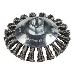 Perie cupa, cu alezaj, pentru decapare otel / inox, M14, Klingspor BK 600 Z, diametru 115 mm