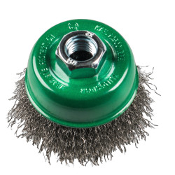 Perie cupa, cu alezaj, pentru decapare otel /inox, M14, Klingspor BK 600 W, diametru 100 mm