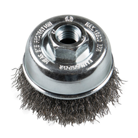 Perie cupa, cu alezaj, pentru decapare otel /inox, M14, Klingspor BK 600 W, diametru 80 mm