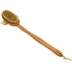Perie de baie Ella Home 2629, natur, cu maner, pentru masaj si exfoliere