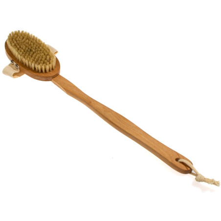 Perie de baie Ella Home 2629, natur, cu maner, pentru masaj si exfoliere