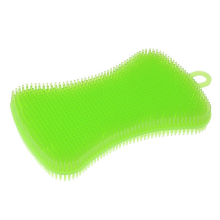 Perie de curatat YKW-033, silicon, verde, 12 x 6.5 x 1.2 cm