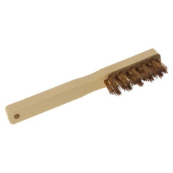 Perie de sarma, Peromex 34SO, pentru bujie, 3 randuri, cu maner de lemn, 180 mm