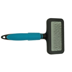 Perie pentru pisici / caini, Nayeco Tesala L, plastic + metal, albastru + negru, 26 x 10 cm
