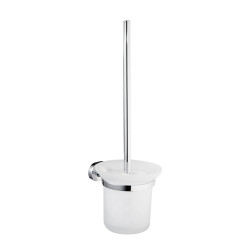 Perie WC Bisk Go 07027, suspendat, metal + sticla mata, 11.5 x 36 x 13.5 cm