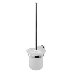 Perie WC Bisk Sensation 03094, suspendat, zinc aluminiu + sticla mata