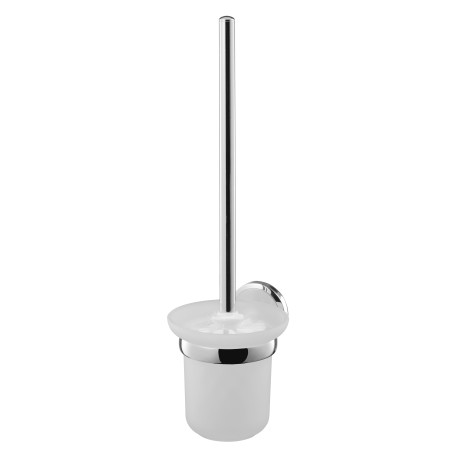 Perie WC Bisk Sensation 03094, suspendat, zinc aluminiu + sticla mata