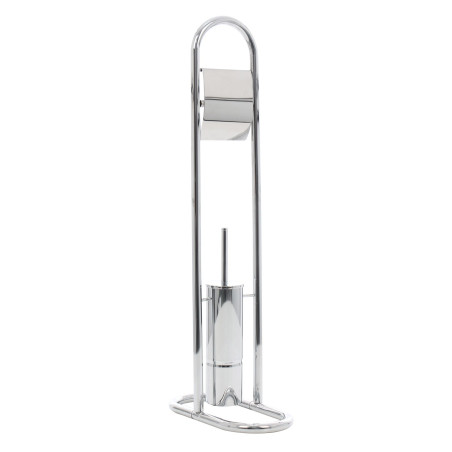 Perie WC cu suport pentru hartie igienica, Kadda Y609, metal