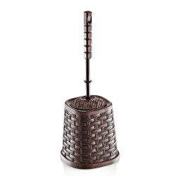 Perie WC  Rattan, plastic, maro / bej / alb / gri, 14.7 x 14.7 x 40 cm