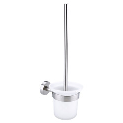 Perie WC tesa Moon 40302, suspendat, autoadeziv, metal inox + sticla satinata, 39 x 11.5 x 14.7 cm