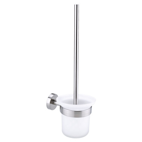 Perie WC tesa Moon 40302, suspendat, autoadeziv, metal inox + sticla satinata, 39 x 11.5 x 14.7 cm
