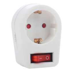 Adaptor priza Hoff Line, intrerupator, 16A, alb