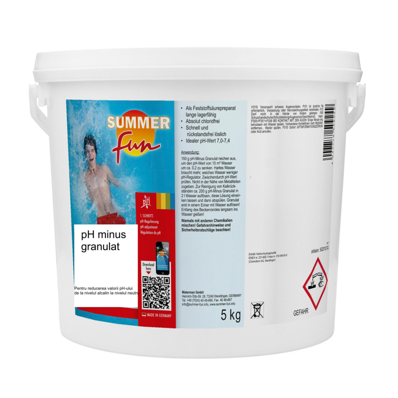 PH minus granulat Summer Fun, pentru apa piscina, 5 kg PH minus granulat Summer Fun, pentru apa piscina, 5 kg