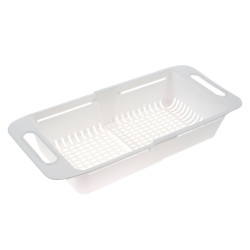 Picurator pentru chiuveta 8119, extensibil, plastic, alb, 31.5 x 20 x 8 cm