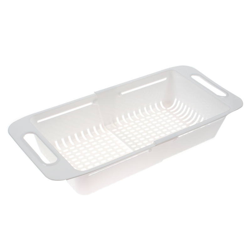 Picurator pentru chiuveta 8119, extensibil, plastic, alb, 31.5 x 20 x 8 cm