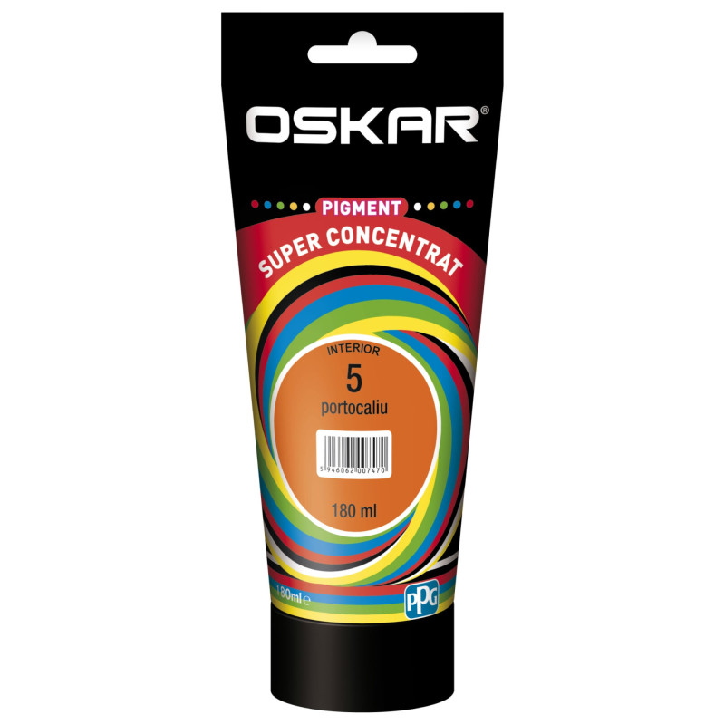 Pigment Oskar, superconcentrat, interior, pentru vopsea lavabila, portocaliu, 180 ml Pigment Oskar, superconcentrat, interior, pentru vopsea lavabila, portocaliu, 180 ml