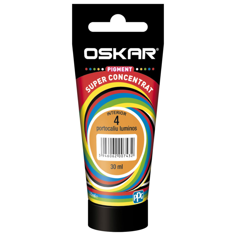 Pigment Oskar, superconcentrat, interior, pentru vopsea lavabila, portocaliu luminos, 30 ml Pigment Oskar, superconcentrat, interior, pentru vopsea lavabila, portocaliu luminos, 30 ml